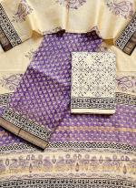 Silk Purple Festival Wear Printed Dress Material